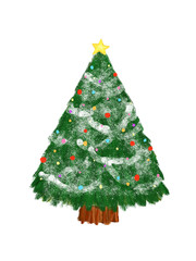 a christmas tree in a white background 白バックのクリスマスツリー