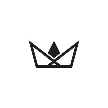 Crown icon logo design vector template
