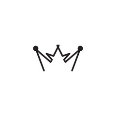Crown icon logo design vector template