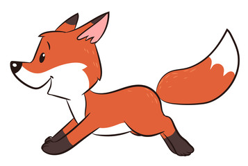 Niedlicher rennender Fuchs - Vektor-Illustration