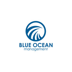 Blue ocean logo design vector template