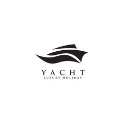 Yacht logo design vector template