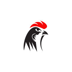 Fighter chicken logo design vector template