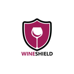 Wine Shield Logo Template Design