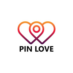 Pin Love Logo Template Design