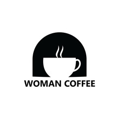 Woman Coffee Logo Template Design