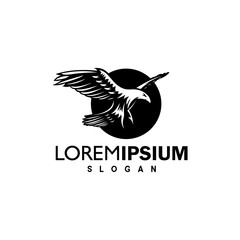 vintage silhouette eagle logo design
