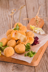Fried Mozzarella cheese balls. 