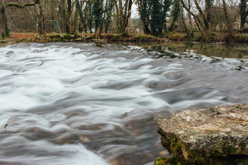 Un fleuve. Une rivière. Une petite cascade. Un ruisseau dans une forêt.
