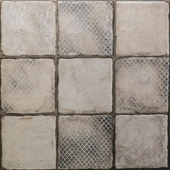 ceramic kitchen tile for floor, vintage abstract geometric mosaic pattern