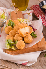 Fried Mozzarella cheese balls. 