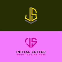 Set logo design inspiration for companies from the initial letters of the JS logo icon. -Vectors