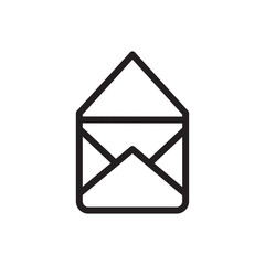 envelope icon trendy flat design