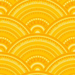 Ethnic circle shapes seamless geometric pattern.