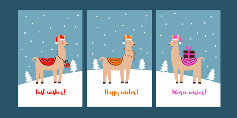 Christmas llama characters © Ava Ava