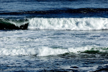 Waves breaking on the coast