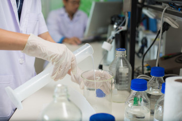 Fototapeta premium Researchers or students have conducted research in the laboratory.