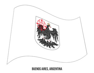 Autonomous City of Buenos Aires Flag Waving Vector Illustration. Flag of Argentina Provinces