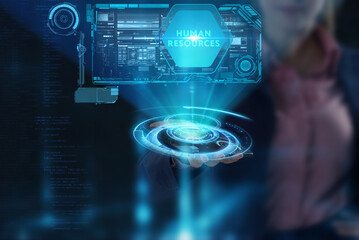 The concept of business, technology, the Internet and the network. A young entrepreneur working on...