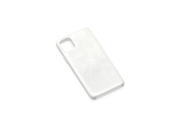 Blank white phone case mock up, side view