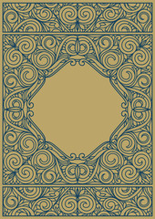 Ornate art deco vintage design card