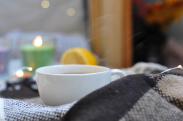 cup of hot tea with lemon