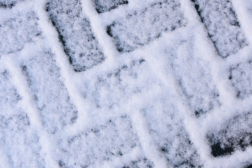 white footpath covered with snow