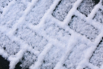 white footpath covered with snow