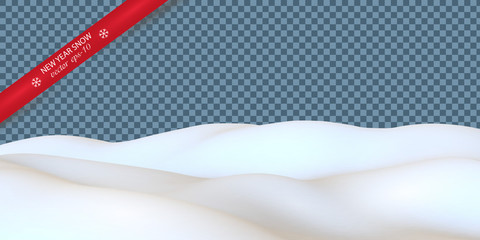 Fototapeta premium Realistic snow landscape.Snowdrift Isolate Vector .Winter background for new year.