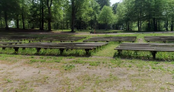 Flyby of the benches at B&oslash;gescenerne at Smukfest in Skanderborg