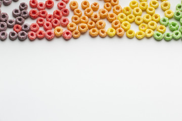 Arrangement of delicious cereal with copy space