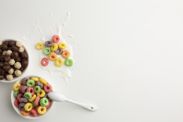 Top view colorful cereal bowl