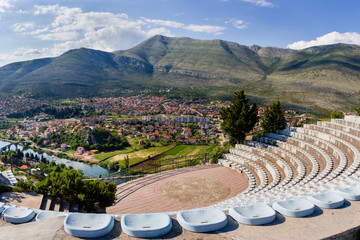Amphitheater in the open air on the territory of the temple Hertsegovachka-Gracanica, Crkvina hill, Trebinje