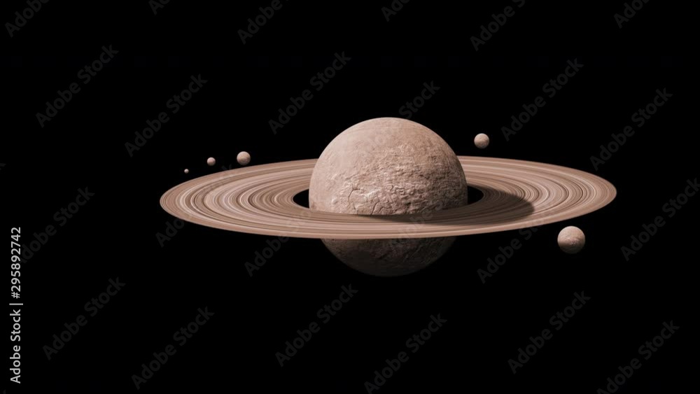 Canvas Prints saturn planets in deep space with rings and moons surrounded. isolated