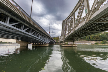Lyon, France - Bridges over Saone river (Mulatiere bridges)