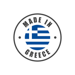 Made in Greece badge with Greek flag