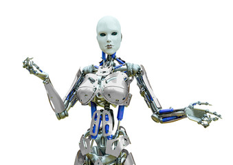 cyborg girl with open arms © DM7