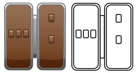 Empty manicure case in colored and line versions