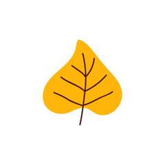 Isolated cute autumn leaf in scandinavian 