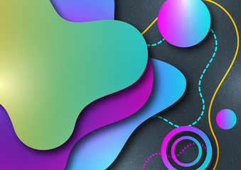 Abstract banner with smooth dynamic gradient shapes. Flowable liquid forms. 3d layered paper poster. Business presentation or brochure template.