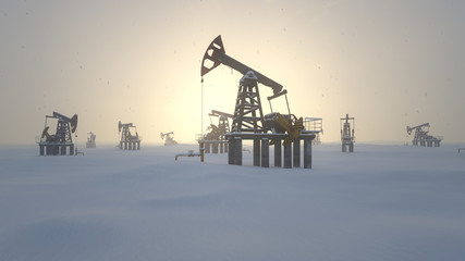Oil pumps on far north © alexyz3d
