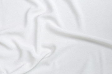 Fototapeta premium Abstract white fabric pattern background, blank white waving fabric texture background