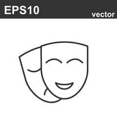 Comedy and tragedy line theater masks