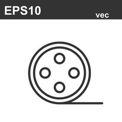 Video Camera Film Tape Reel Vector Icon