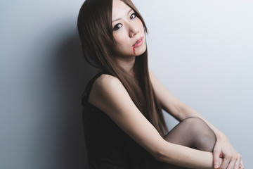 Naklejka premium コスプレの女性