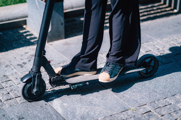 Obraz premium Close Up Detail of Electric Scooter.