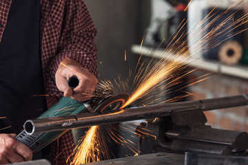 Metalworker working in an engineering workshop