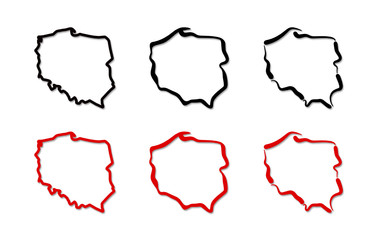 Mapa Polski - kontury