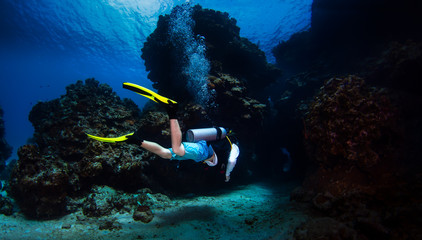 Scuba Diver Swim-through