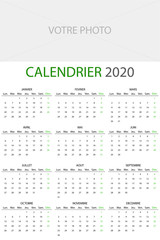 Calendrier vert 2020